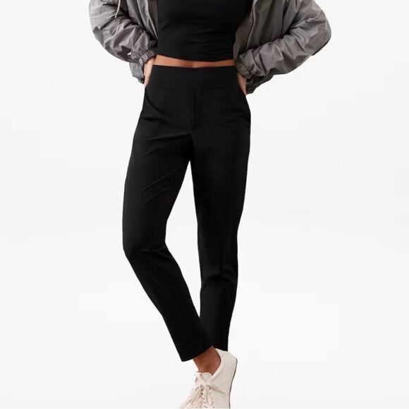 Athleta Brooklyn Ankle Pull On Pant Trouser Black 8 - Picture 1 of 10